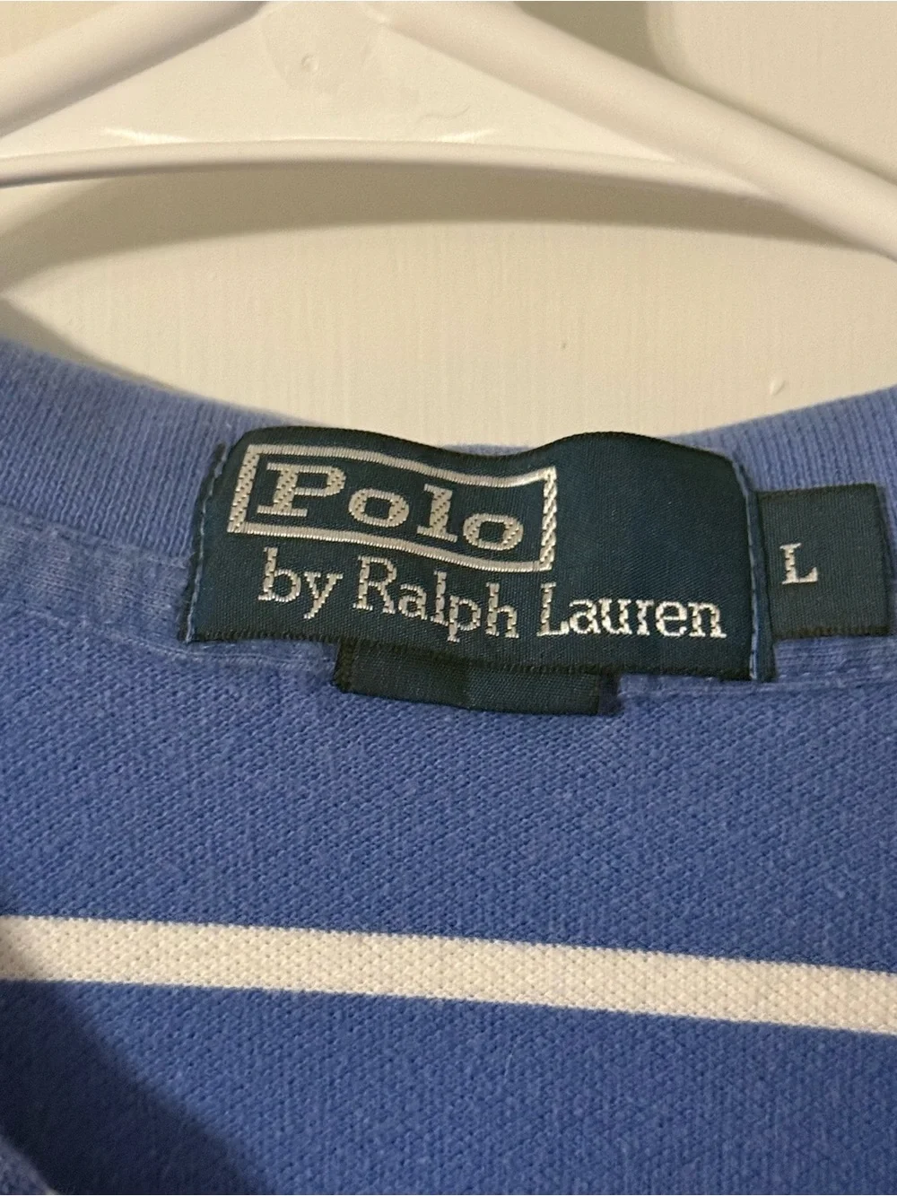Ralph Lauren Blue and White Striped Knit Top